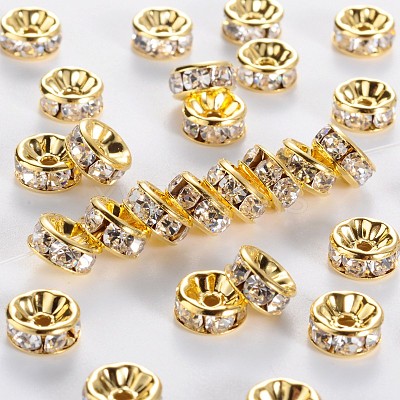 Brass Rhinestone Spacer Beads RB-A014-Z8mm-01G-NF-1