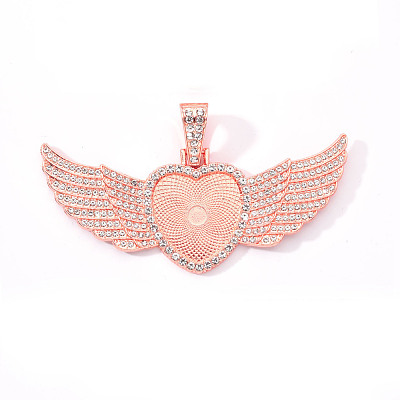 Alloy Pendant Cabochon Settings PALLOY-S107-002RG-RS-1