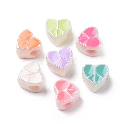 UV Plating Rainbow Iridescent Acrylic European Beads SACR-E009-29-1
