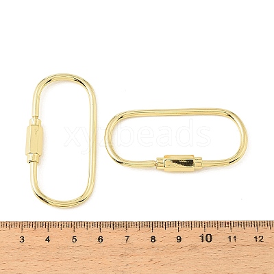 Oval Brass Screw Lock Carabiner Clasp Metal Carabiner Clip for Necklace DIY KK-CBA9CBD-05G-1