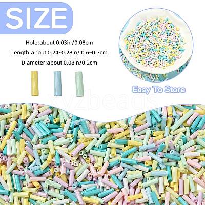 50G Baking Paint Glass Twisted Bugle Beads GLAA-SZ0002-06-1