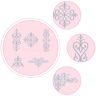 10Pcs 5 Style Polyester Computerized Embroidery Iron on/Sew on Patches PATC-FH0001-02A-1