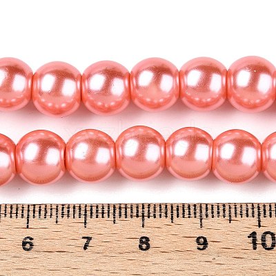 Baking Paint Pearlized Glass Pearl Round Bead Strands HY-Q003-10mm-77-A-1