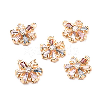 Brass Cubic Zirconia Charms X-KK-Q761-32G-NF-1