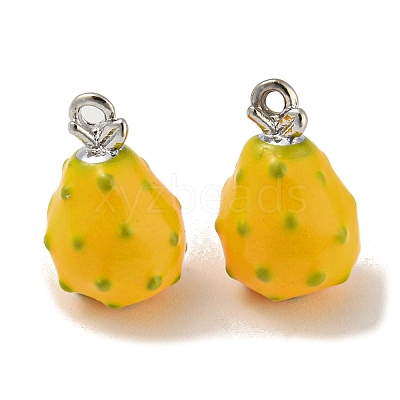 Real Platinum Plated Brass Enamel Charms KK-R152-16P-1