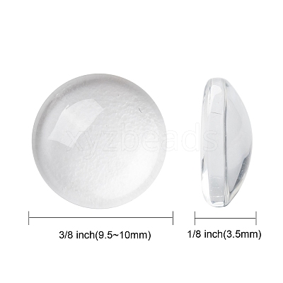 Transparent Glass Cabochons X-GGLA-R026-10mm-1