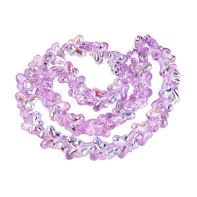 Baking Paint Electroplate Transparent Glass Beads Strands EGLA-Q136-03A-07-1