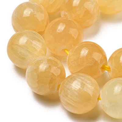 Natural Honey Calcite Beads Strands G-R494-A05-04-1