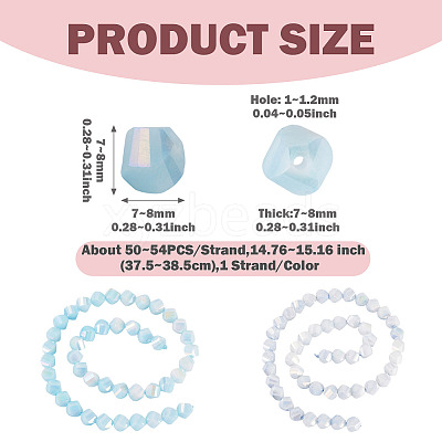 2Strands 2 Colors Anti-Tarnish Electroplate Glass Beads Strands GLAA-TA0003-78-1