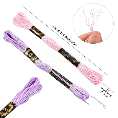 6Bundles 6 Colors Polyester Embroidery Floss OCOR-YW0001-24G-1
