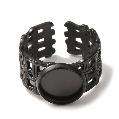 Woven Bezel 304 Stainless Steel Cuff Ring Components SA-CBAD8FA-01EB-02-1