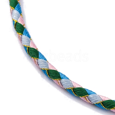 Polyester Cord Braided Bracelet Makings MAK-Z003-01P-24-1