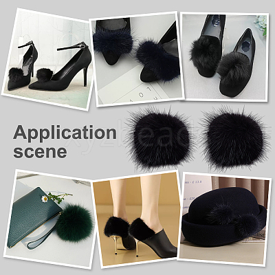 Faux Mink Fur Shoe Decorations AJEW-WH0518-96-1