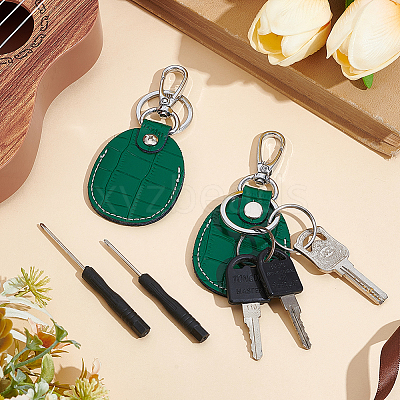 2 Sets Cowhide Pendant Keychains KEYC-CL0001-48-1