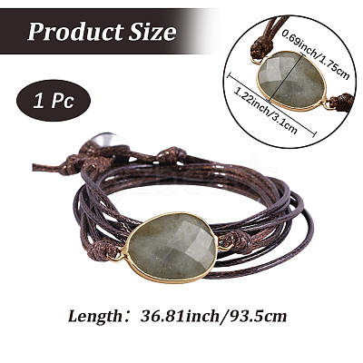 Natural Labradorite Bead Link Bracelets BJEW-WH20031-007A-1