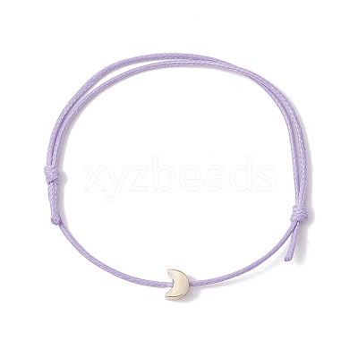 5Pcs 5 Colors Light Gold Brass Moon Braided Bead Bracelets Set BJEW-JB09737-02S-1