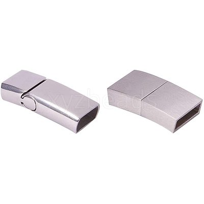 304 Stainless Steel Matte Magnetic Bracelet Clasps STAS-PH0018-11-WH-1