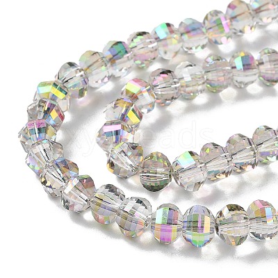Transparent Electroplate Glass Beads Strands GLAA-Q099-C01-06-1-1