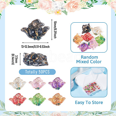50Pcs Translucent Resin Cabochons RESI-TA0005-66-1