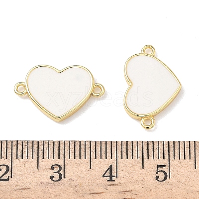 Brass Enamel Heart Links Connector Charms KK-L256-48B-G-1