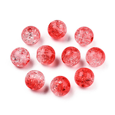 Transparent Crackle Acrylic Beads CACR-N002-27B-1