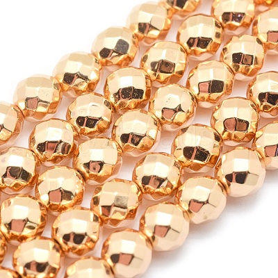 Electroplate Non-magnetic Synthetic Hematite Beads Strands G-L485-03E-LG-1
