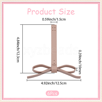 6Pcs Imitation Leather Bowknot Accessories DIY-CL0001-64A-1