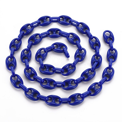 Handmade Opaque Acrylic Link Chains CHAC-ZX0001-01B-1