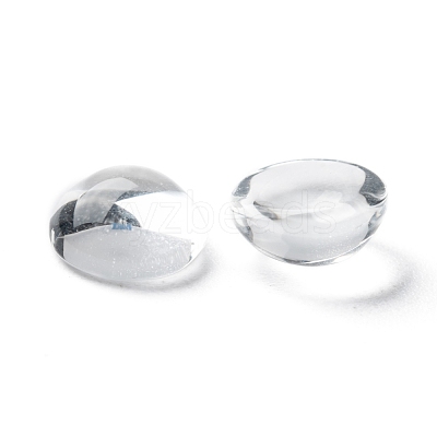 Transparent Half Round Glass Cabochons GGLA-R027-8mm-1