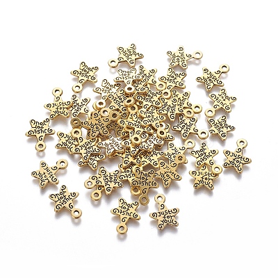 Gift Ideas for Men On Valentines Day Tibetan Style Alloy Star Carved Word Just for You Message Charms LS-X-GLF1272Y-NF-1