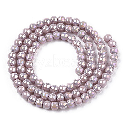 Electroplate Opaque Glass Beads Strands LS-GLAA-T032-P4mm-AB07-1