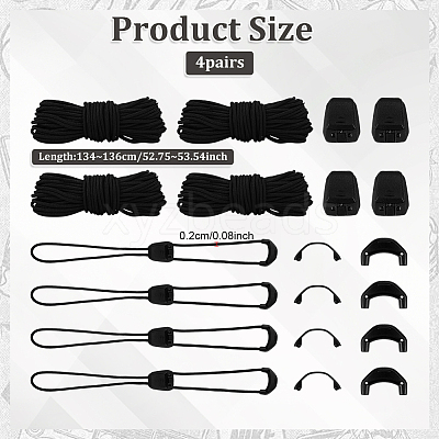 4 Boxs Polyester Shoelaces AJEW-ME0001-64-1