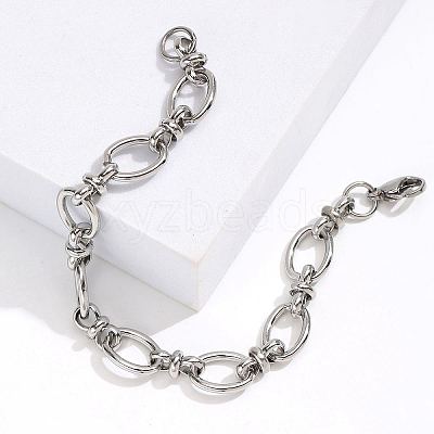Non-Tarnish 201 Stainless Steel Oval Link Chain Bracelet LS-KM2112-2-1
