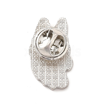 Dog Enamel Pin with Brass Butterfly Clutches JEWB-A006-03H-1
