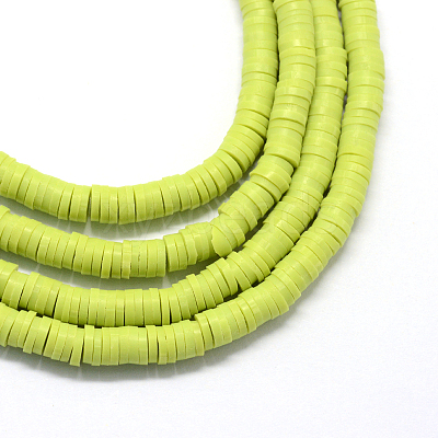 Flat Round Handmade Polymer Clay Beads CLAY-R067-8.0mm-10-1