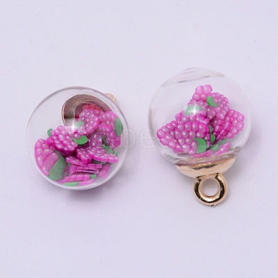 Transparent Glass Globe Pendants GLAA-TAC0003-03A-1