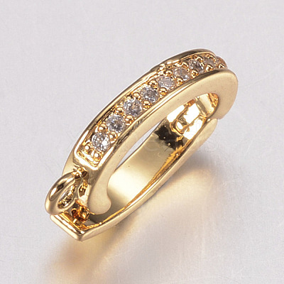 Brass Micro Pave Cubic Zirconia Enhancer Shortener Bails ZIRC-A008-11-01G-1