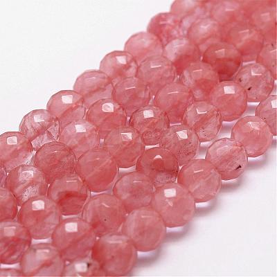 Cherry Quartz Glass Beads Strands G-D840-43-6mm-1