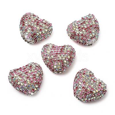 Sparkling Acrylic Heart Beads with Rhinestone Embellishment LS-OACR-NH0001-02B-02-1