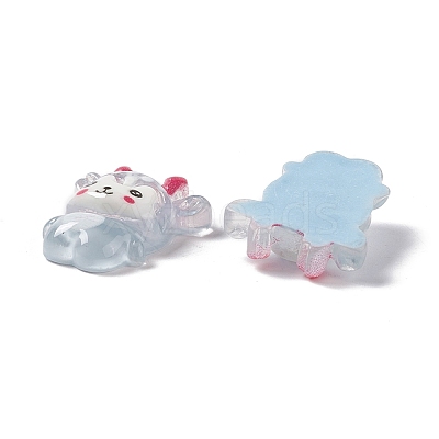 Christmas Reindeer Transparent Resin Cabochons RESI-G041-B03-1