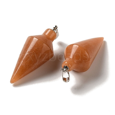 Natural Red Aventurine Pendants G-Z055-02P-12-1