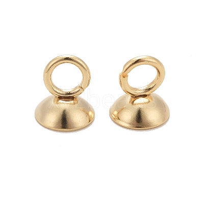 201 Stainless Steel Bead Cap Pendant Bails STAS-L244-27C-G-1