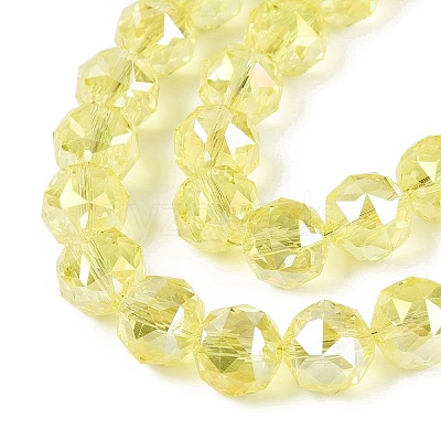 Electroplate Transparent Glass Beads Strands EGLA-ZX001-01A-03-1