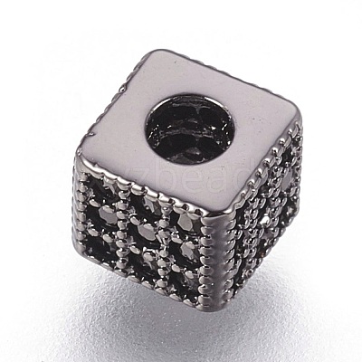Brass Micro Pave Cubic Zirconia Beads ZIRC-F088-026B-1