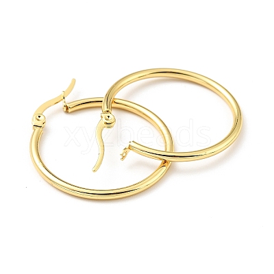PVD Vacuum Plating 201 Stainless Steel Hoop Earrings for Women EJEW-G260-02A-G-1