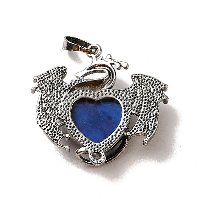 Natural & Synthetic Mixed Gemstone Heart Pendants KK-K331-01AS-1