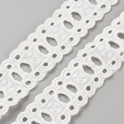 Cotton Embroidery Flower Hollow Lace Ribbon OCOR-WH0078-216-1
