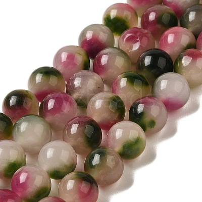 Natural Dyed White Jade Beads Strands G-M402-C04-25-1