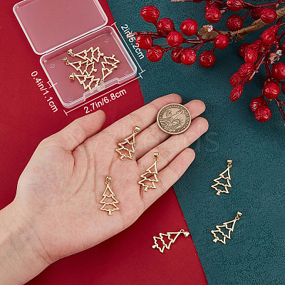 10Pcs Christmas Theme Brass Pendants KK-BBC0014-98-1