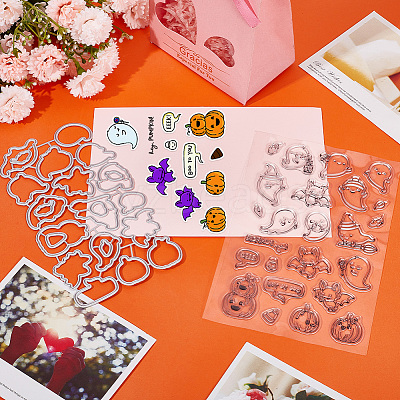 1Pc Halloween Theme PVC Plastic Clear Stamps DIY-CP0008-83-1